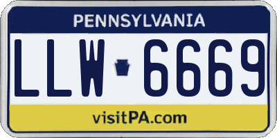 PA license plate LLW6669