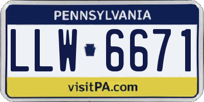 PA license plate LLW6671