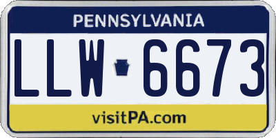 PA license plate LLW6673