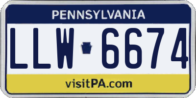 PA license plate LLW6674