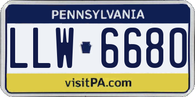 PA license plate LLW6680