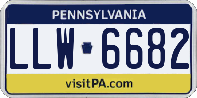 PA license plate LLW6682