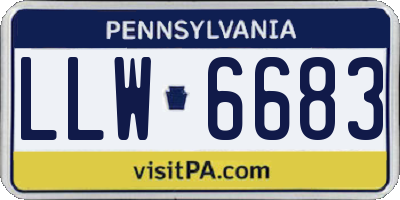 PA license plate LLW6683