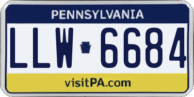 PA license plate LLW6684