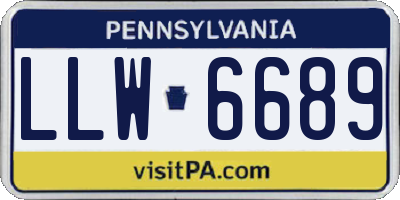 PA license plate LLW6689