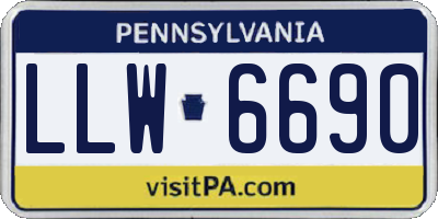 PA license plate LLW6690
