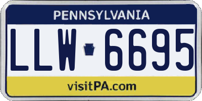 PA license plate LLW6695