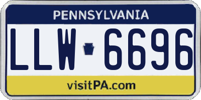 PA license plate LLW6696