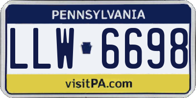PA license plate LLW6698