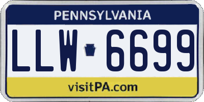 PA license plate LLW6699