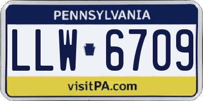 PA license plate LLW6709