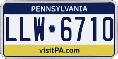 PA license plate LLW6710