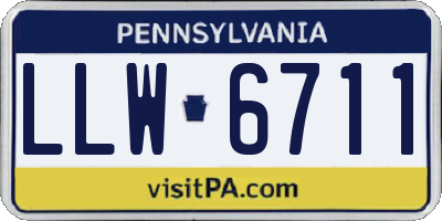 PA license plate LLW6711