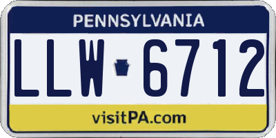 PA license plate LLW6712