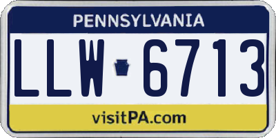 PA license plate LLW6713