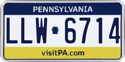 PA license plate LLW6714