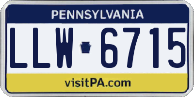 PA license plate LLW6715
