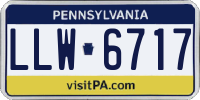 PA license plate LLW6717