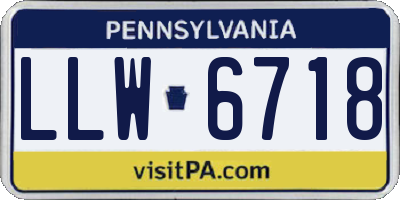 PA license plate LLW6718