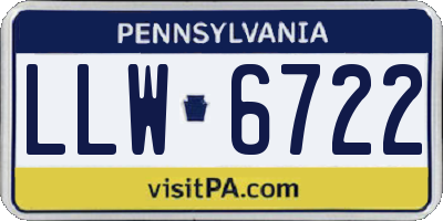 PA license plate LLW6722