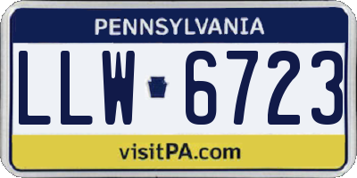 PA license plate LLW6723