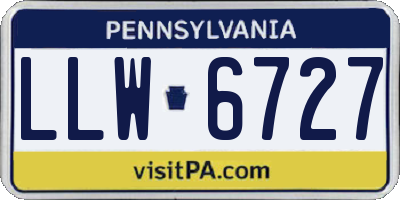 PA license plate LLW6727