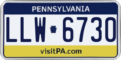 PA license plate LLW6730
