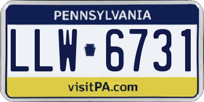 PA license plate LLW6731