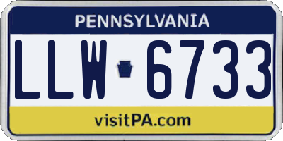 PA license plate LLW6733