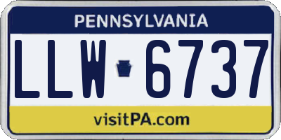 PA license plate LLW6737