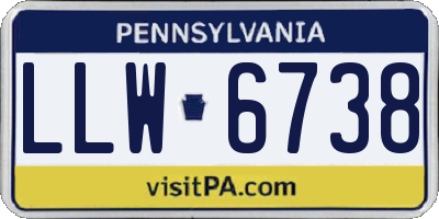 PA license plate LLW6738