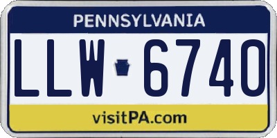 PA license plate LLW6740