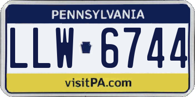 PA license plate LLW6744