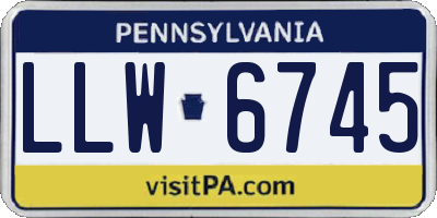 PA license plate LLW6745