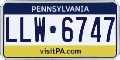 PA license plate LLW6747