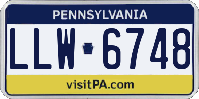 PA license plate LLW6748