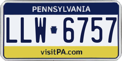 PA license plate LLW6757
