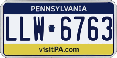 PA license plate LLW6763