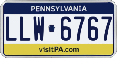 PA license plate LLW6767