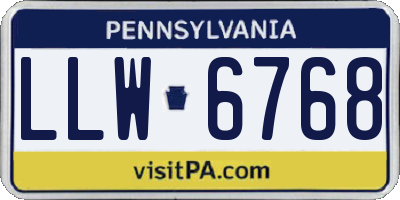 PA license plate LLW6768