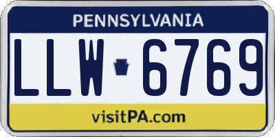 PA license plate LLW6769