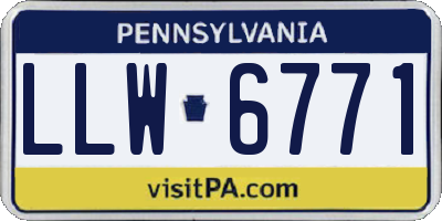 PA license plate LLW6771