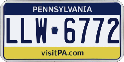 PA license plate LLW6772