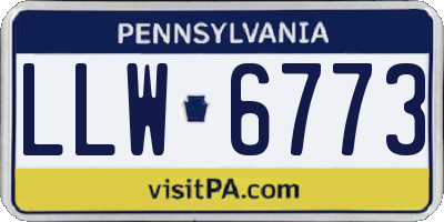 PA license plate LLW6773