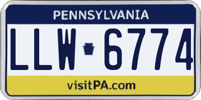 PA license plate LLW6774