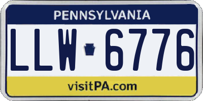 PA license plate LLW6776