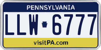 PA license plate LLW6777