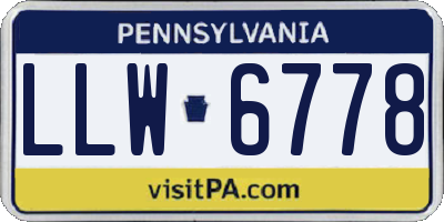 PA license plate LLW6778