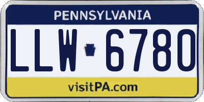 PA license plate LLW6780