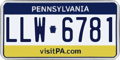 PA license plate LLW6781